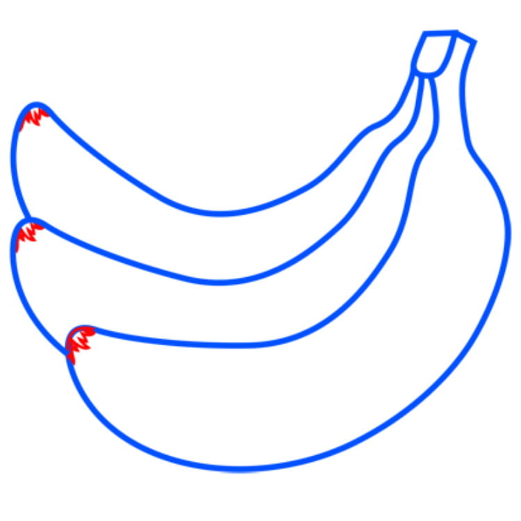 Як намалювати банан - малюємо олівцем поетапно банани